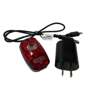 Cygolite Rechargeable Red LED Bike Tail Light with USB Cable & Wall Charger